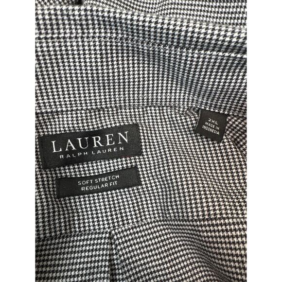 Lauren Ralph Lauren Black White Check Soft Stretch Regular Fit‎ Men’s Size 2XL - Picture 3 of 3